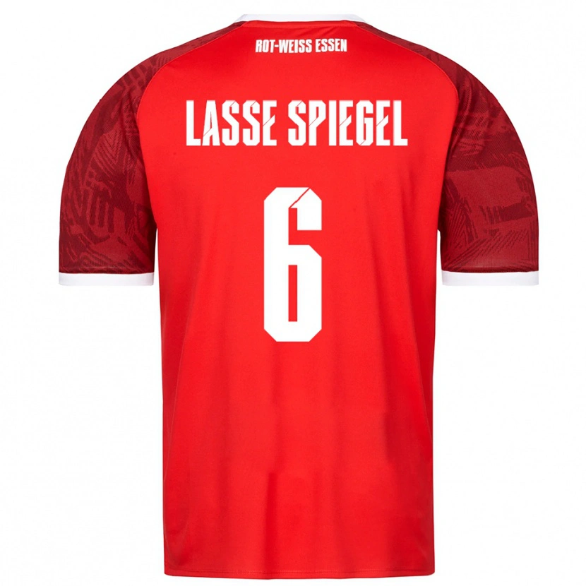 Danxen Kinderen Jakob Lasse Spiegel #6 Rood Bordeaux Wit Uitshirt Uittenue 2025/26 T-Shirt