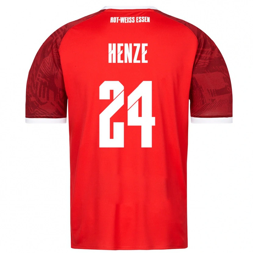 Danxen Kinderen Brandon-Louis Henze #24 Rood Bordeaux Wit Uitshirt Uittenue 2025/26 T-Shirt