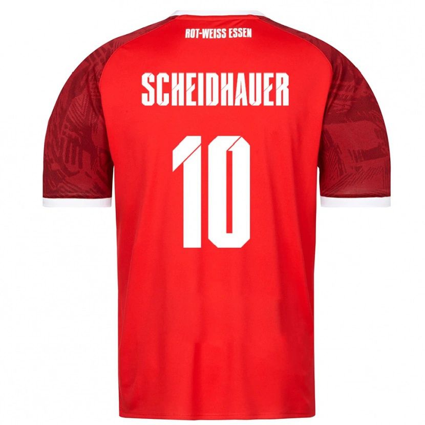 Danxen Kinderen Leon Scheidhauer #10 Rood Bordeaux Wit Uitshirt Uittenue 2025/26 T-Shirt
