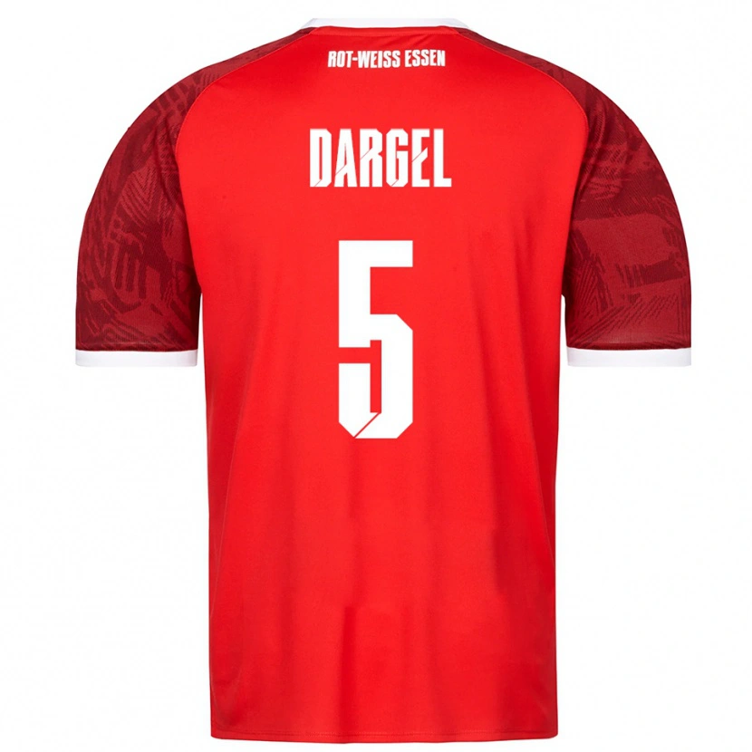 Danxen Kinderen Timo Dargel #5 Rood Bordeaux Wit Uitshirt Uittenue 2025/26 T-Shirt