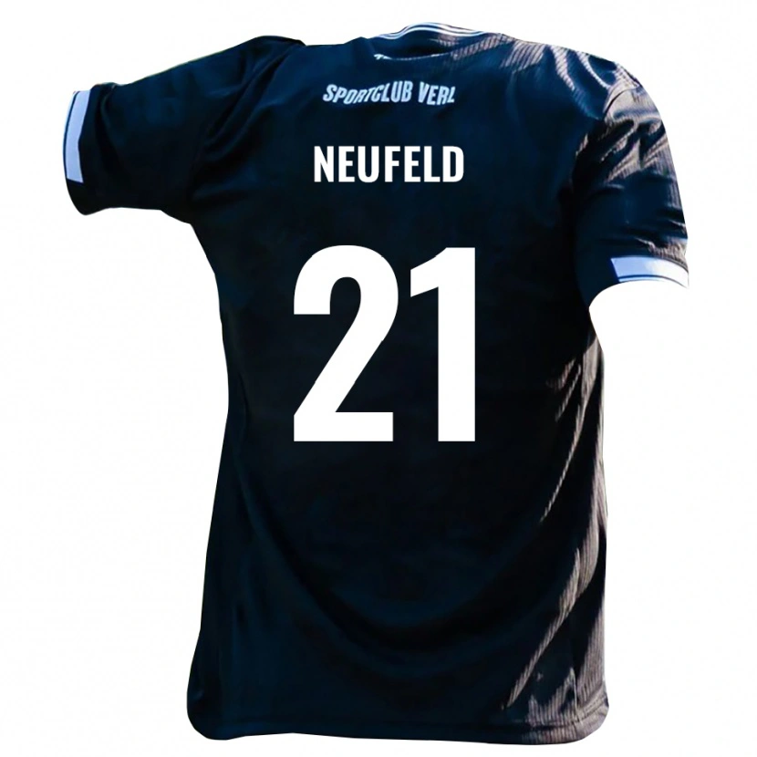 Danxen Kinderen Simon Neufeld #21 Zwart Wit Uitshirt Uittenue 2025/26 T-Shirt