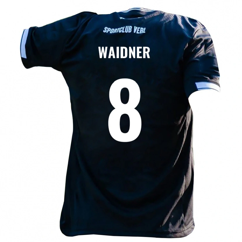 Danxen Kinderen Dennis Waidner #8 Zwart Wit Uitshirt Uittenue 2025/26 T-Shirt