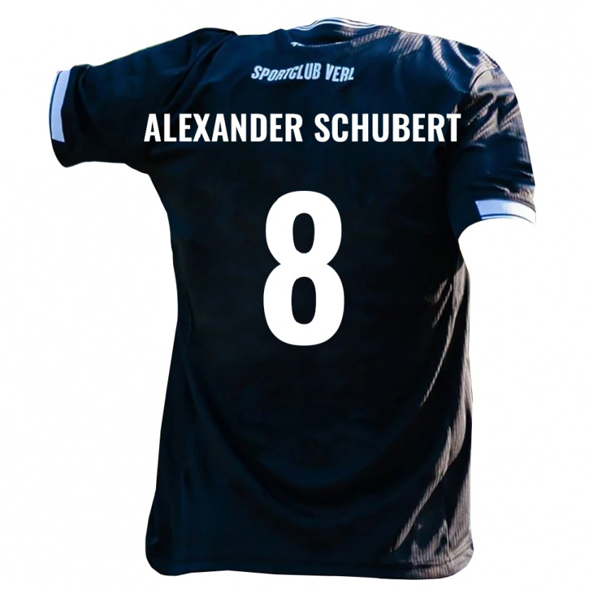 Danxen Kinderen Tristan Alexander Schubert #8 Zwart Wit Uitshirt Uittenue 2025/26 T-Shirt