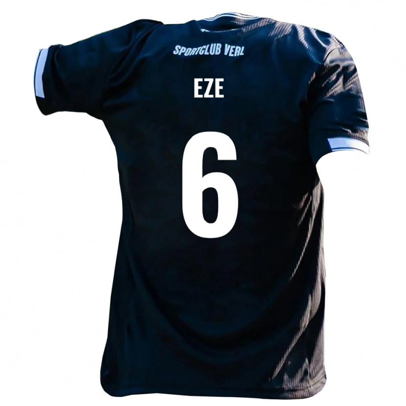 Danxen Kinderen Joshua Eze #6 Zwart Wit Uitshirt Uittenue 2025/26 T-Shirt