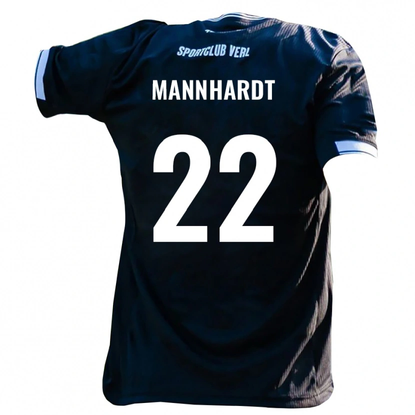 Danxen Kinderen Marco Mannhardt #22 Zwart Wit Uitshirt Uittenue 2025/26 T-Shirt