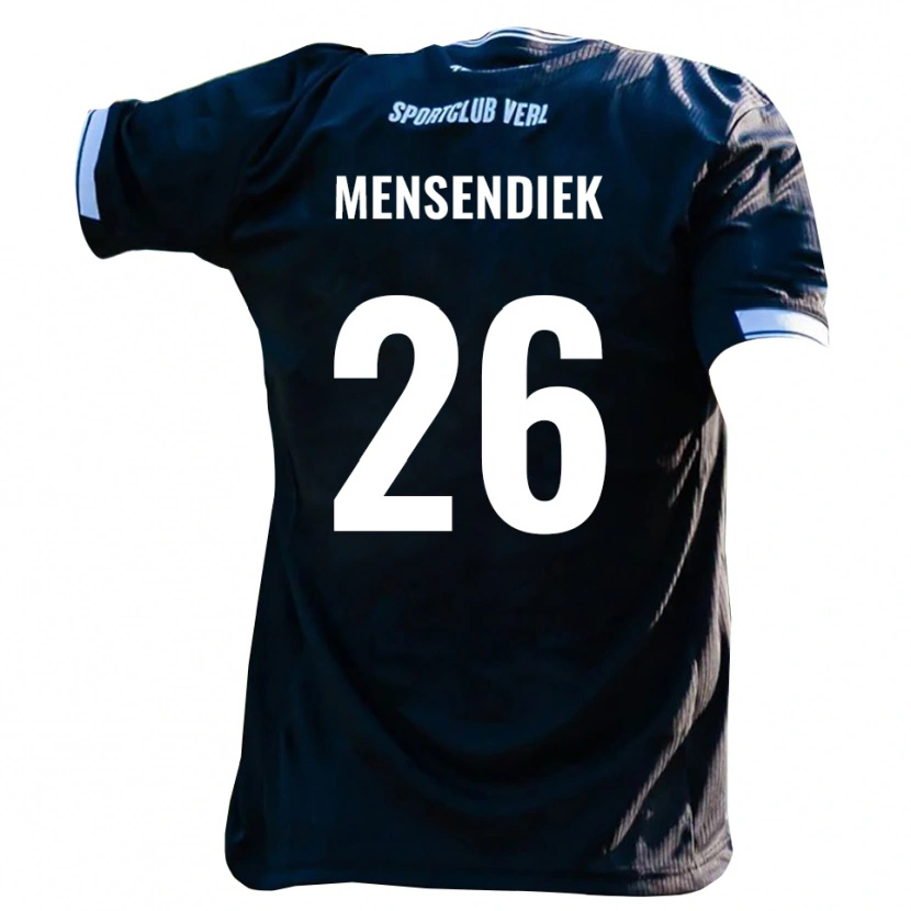 Danxen Kinderen Luis Mensendiek #26 Zwart Wit Uitshirt Uittenue 2025/26 T-Shirt