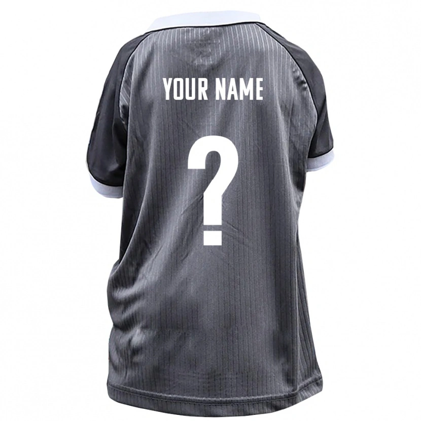 Danxen Kinderen Uw Naam #0 Grijs Wit Uitshirt Uittenue 2025/26 T-Shirt