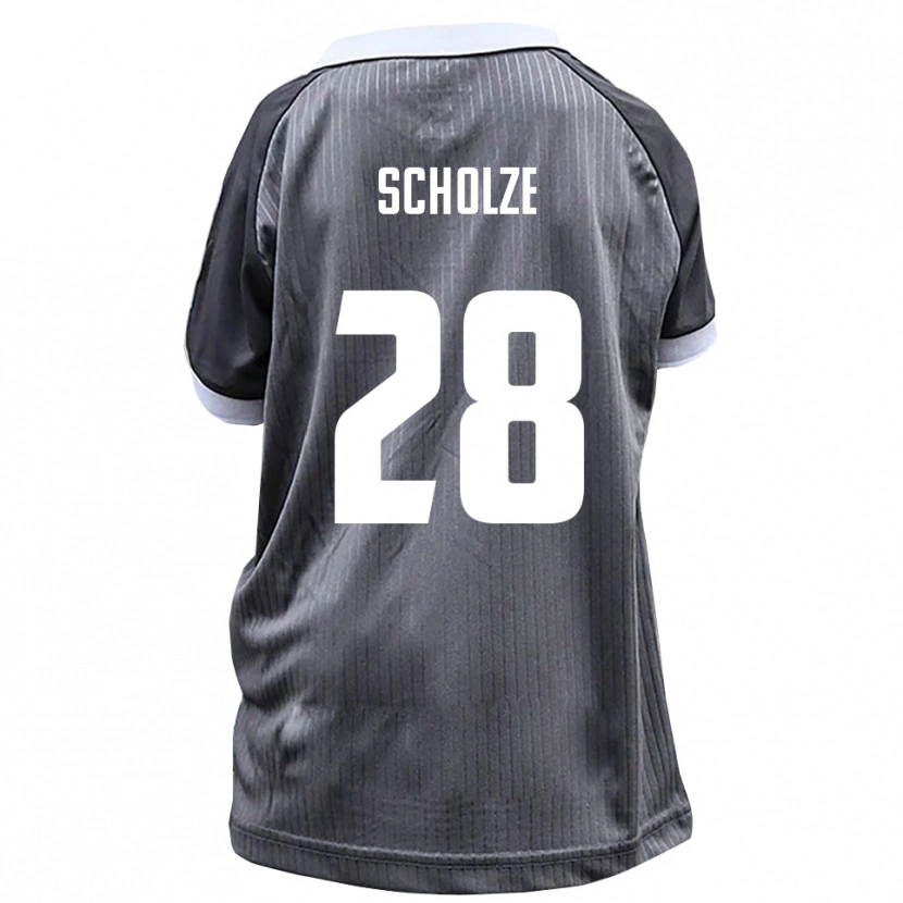 Danxen Kinderen Max Scholze #28 Grijs Wit Uitshirt Uittenue 2025/26 T-Shirt