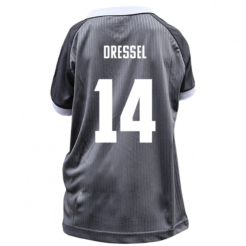 Danxen Kinderen Dennis Dressel #14 Grijs Wit Uitshirt Uittenue 2025/26 T-Shirt