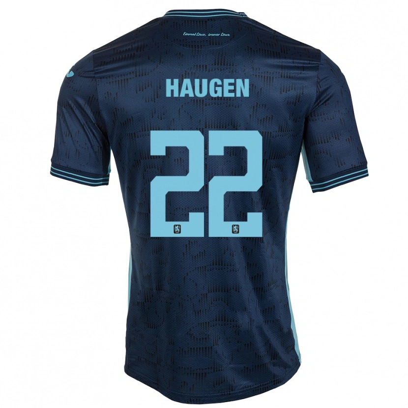 Danxen Kinderen Sigurd Haugen #22 Koningsblauw Uitshirt Uittenue 2025/26 T-Shirt