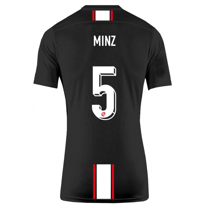 Danxen Kinderen Dominic Minz #5 Zwart Wit Uitshirt Uittenue 2025/26 T-Shirt