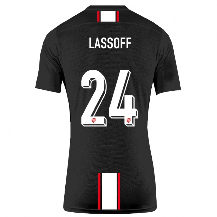Danxen Kinderen Matteo Lassoff #24 Zwart Wit Uitshirt Uittenue 2025/26 T-Shirt