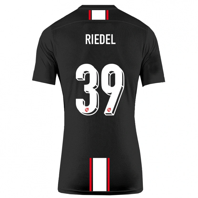 Danxen Kinderen Florian Riedel #39 Zwart Wit Uitshirt Uittenue 2025/26 T-Shirt