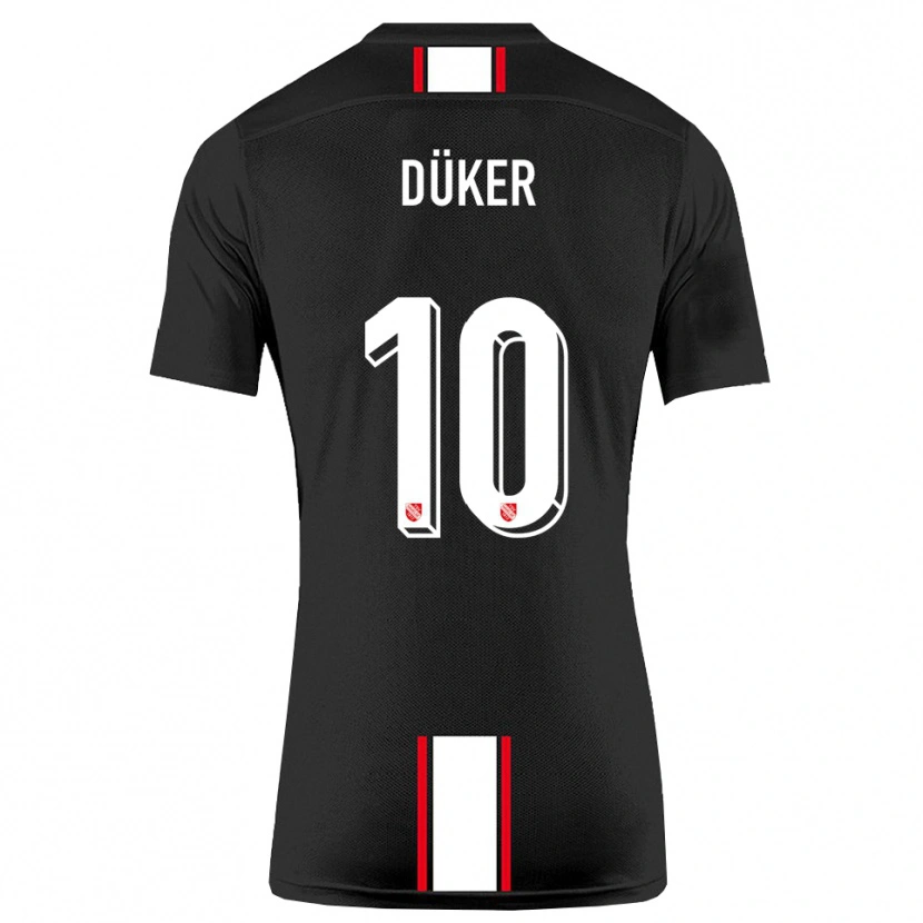 Danxen Kinderen Julius Düker #10 Zwart Wit Uitshirt Uittenue 2025/26 T-Shirt
