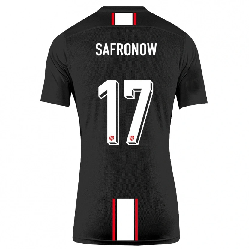 Danxen Kinderen Maxim Safronow #17 Zwart Wit Uitshirt Uittenue 2025/26 T-Shirt