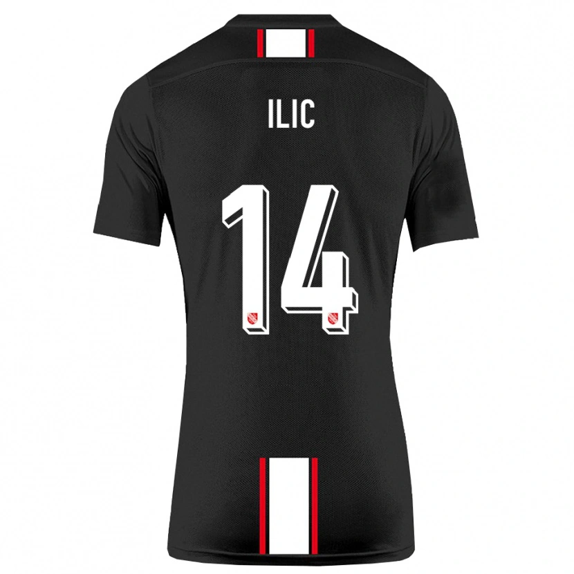 Danxen Kinderen Marko Ilic #14 Zwart Wit Uitshirt Uittenue 2025/26 T-Shirt