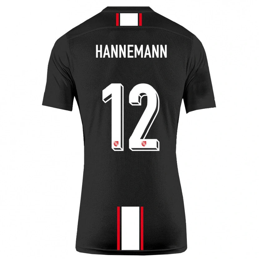 Danxen Kinderen Sören Hannemann #12 Zwart Wit Uitshirt Uittenue 2025/26 T-Shirt