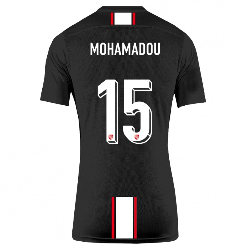 Danxen Kinderen Akram-Dine Mohamadou #15 Zwart Wit Uitshirt Uittenue 2025/26 T-Shirt