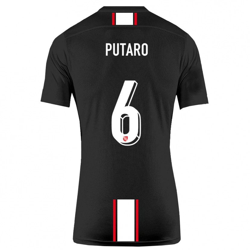 Danxen Kinderen Luca Putaro #6 Zwart Wit Uitshirt Uittenue 2025/26 T-Shirt