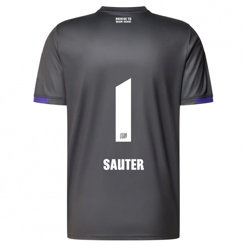 Danxen Kinderen Niklas Sauter #1 Grijs Paars Uitshirt Uittenue 2025/26 T-Shirt