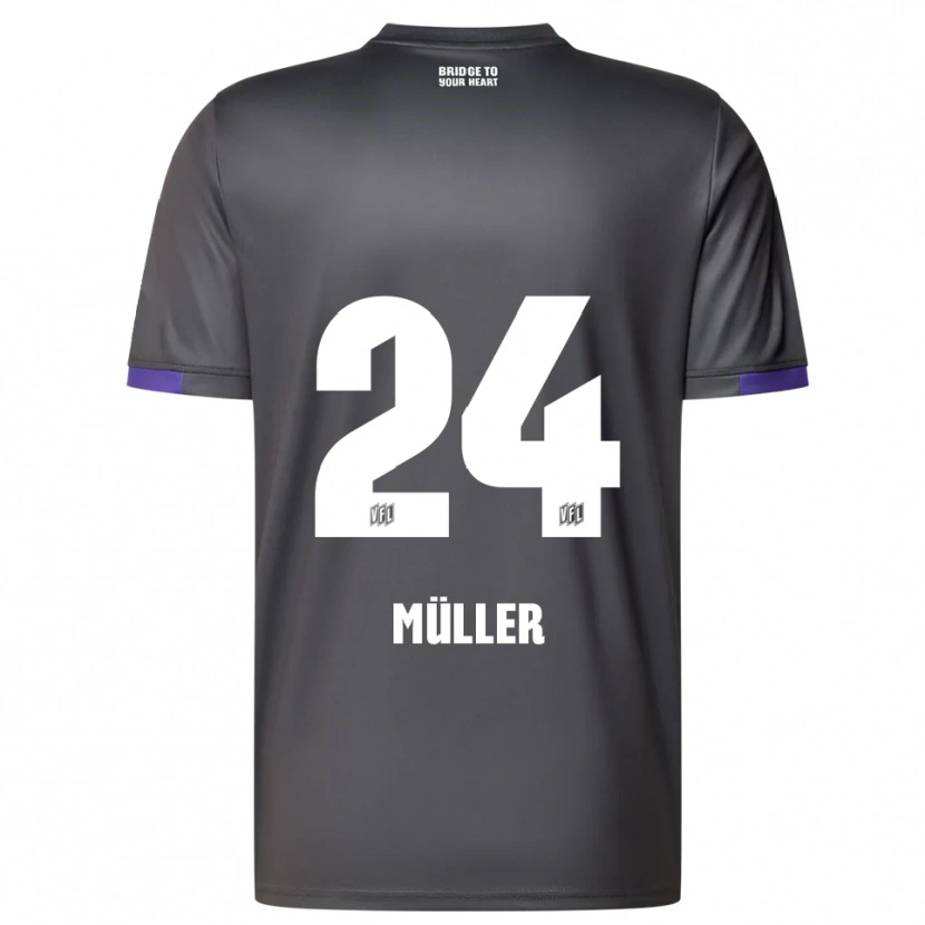 Danxen Kinderen Jannik Müller #24 Grijs Paars Uitshirt Uittenue 2025/26 T-Shirt