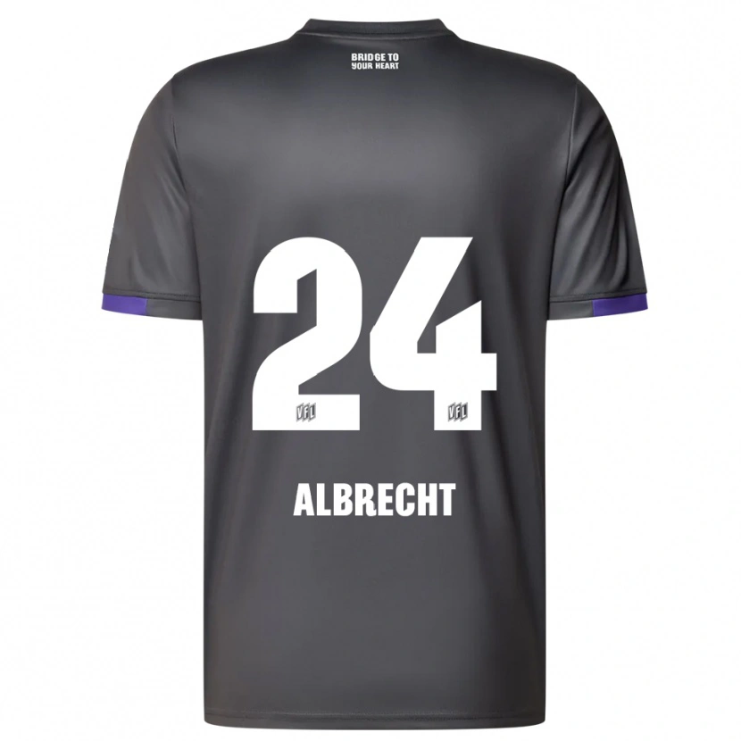 Danxen Kinderen Fabian Albrecht #24 Grijs Paars Uitshirt Uittenue 2025/26 T-Shirt