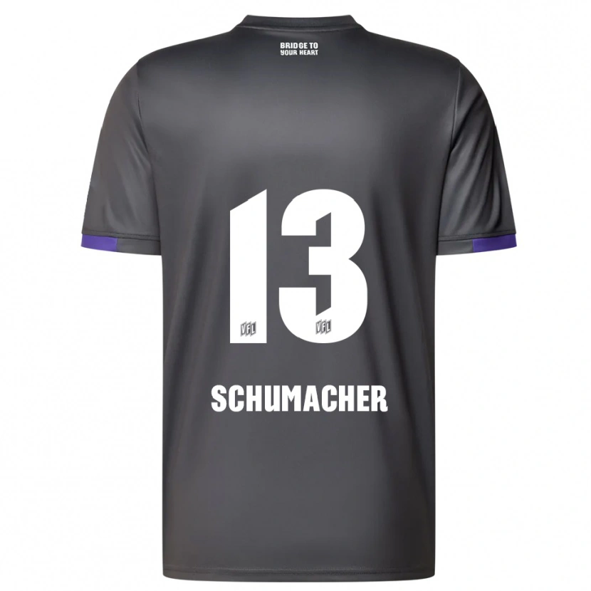 Danxen Kinderen Kevin Schumacher #13 Grijs Paars Uitshirt Uittenue 2025/26 T-Shirt