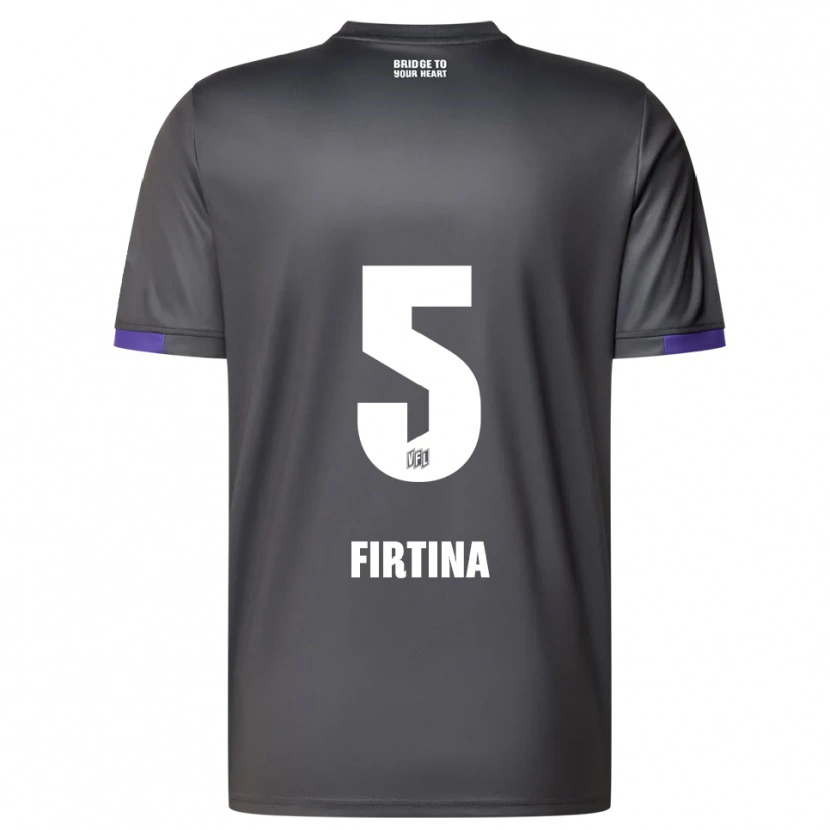 Danxen Kinderen Taha Firtina #5 Grijs Paars Uitshirt Uittenue 2025/26 T-Shirt