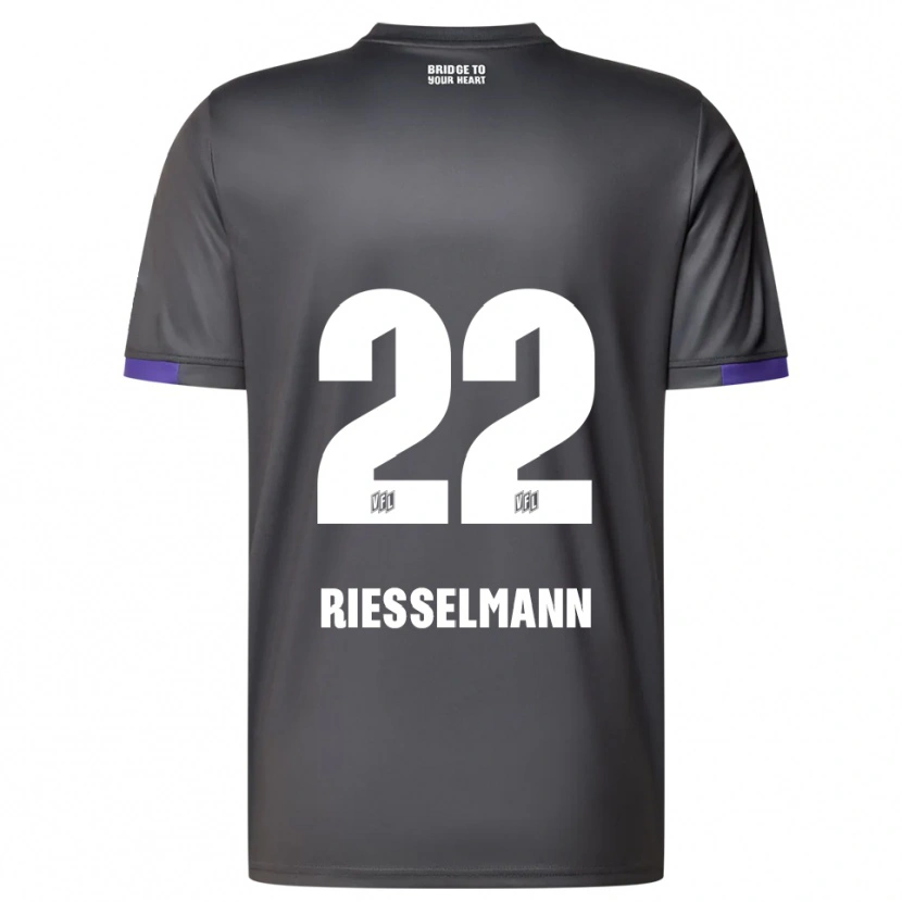 Danxen Kinderen Bernd Riesselmann #22 Grijs Paars Uitshirt Uittenue 2025/26 T-Shirt
