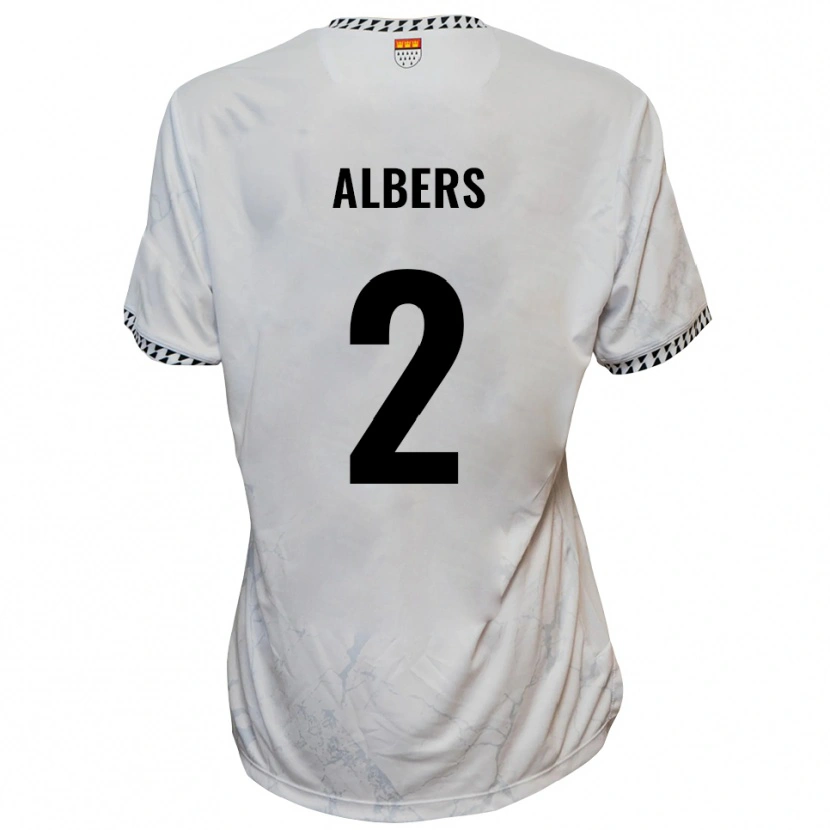 Danxen Kinderen Felix Albers #2 Wit Zwart Uitshirt Uittenue 2025/26 T-Shirt