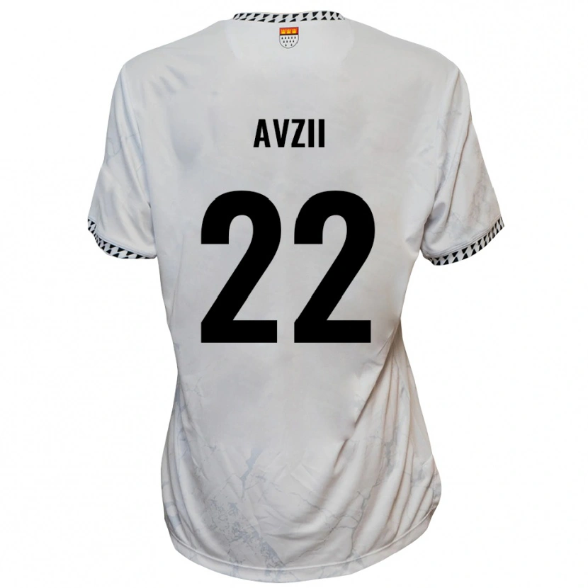 Danxen Kinderen Benjamin Avzii #22 Wit Zwart Uitshirt Uittenue 2025/26 T-Shirt