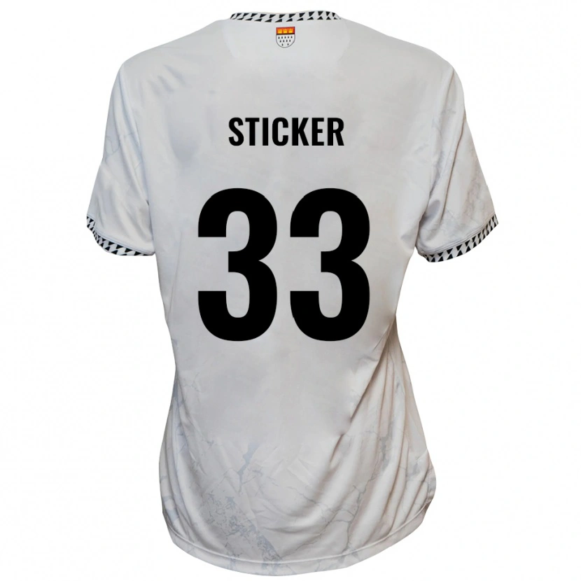 Danxen Kinderen Jonah Sticker #33 Wit Zwart Uitshirt Uittenue 2025/26 T-Shirt