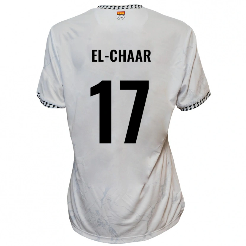 Danxen Kinderen Aboubaker El-Chaar #17 Wit Zwart Uitshirt Uittenue 2025/26 T-Shirt