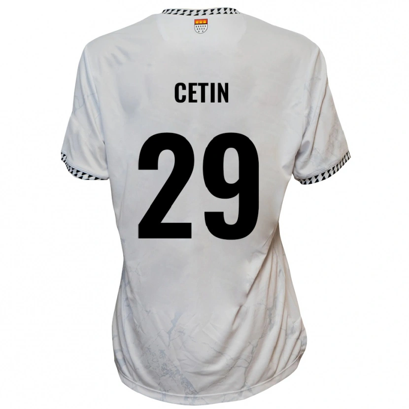 Danxen Kinderen Erkan Cetin #29 Wit Zwart Uitshirt Uittenue 2025/26 T-Shirt