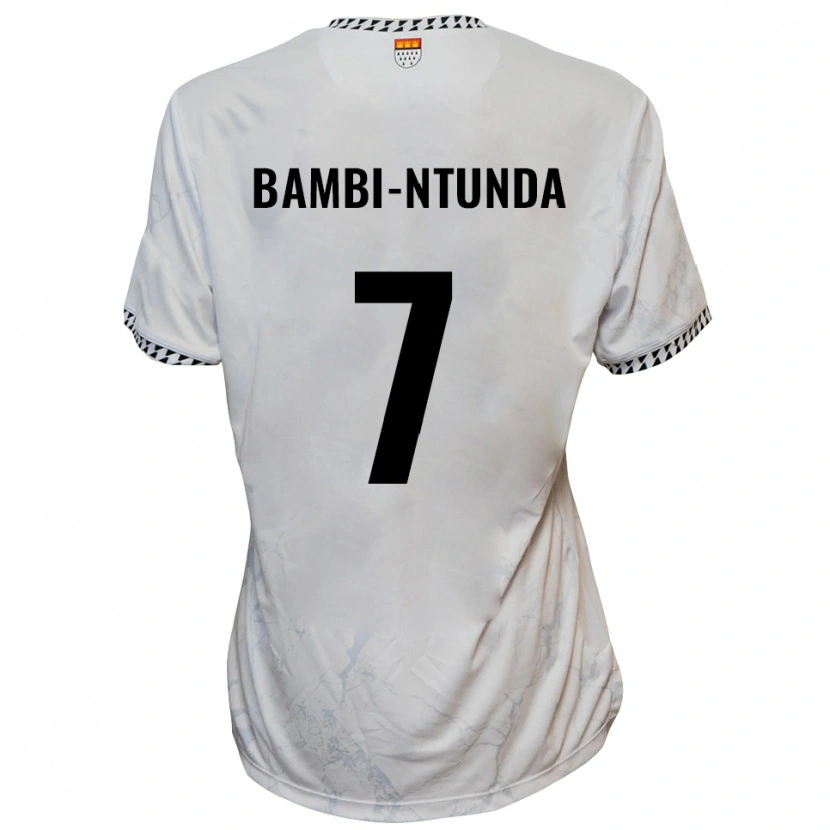 Danxen Kinderen Charles Bambi-Ntunda #7 Wit Zwart Uitshirt Uittenue 2025/26 T-Shirt