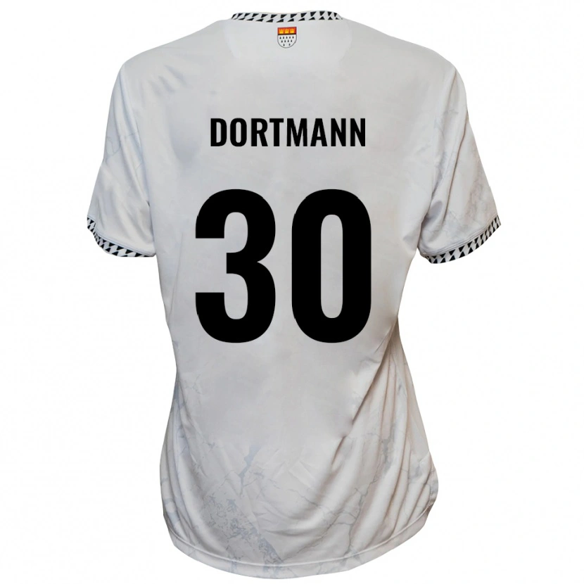 Danxen Kinderen Niklas Dortmann #30 Wit Zwart Uitshirt Uittenue 2025/26 T-Shirt