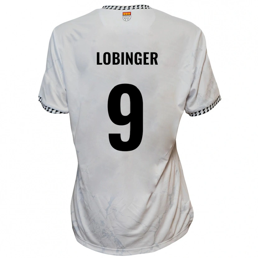Danxen Kinderen Lex-Tyger Lobinger #9 Wit Zwart Uitshirt Uittenue 2025/26 T-Shirt