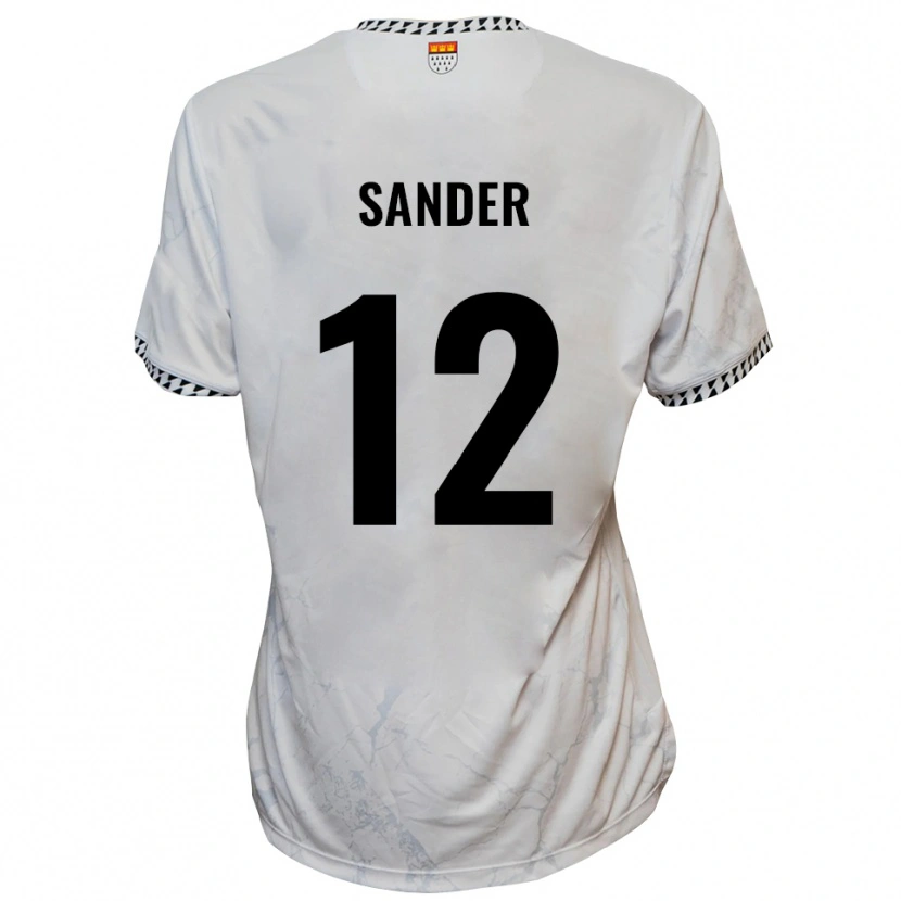 Danxen Kinderen Anton Sander #12 Wit Zwart Uitshirt Uittenue 2025/26 T-Shirt