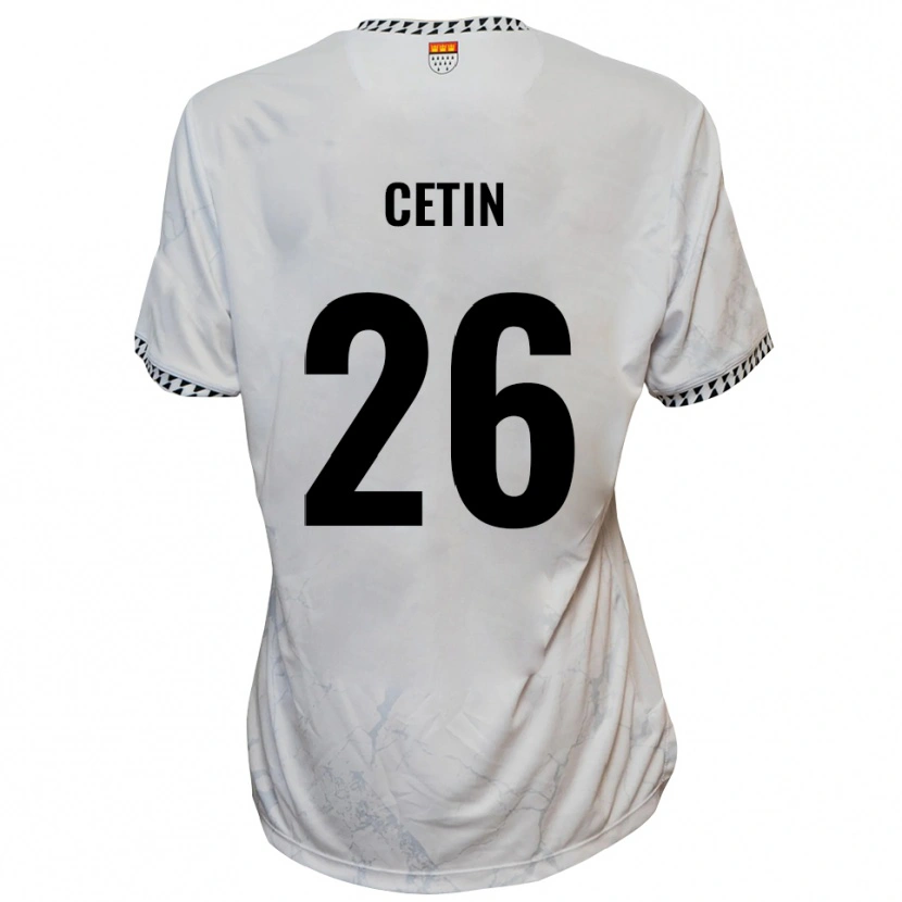 Danxen Kinderen Serkan Cetin #26 Wit Zwart Uitshirt Uittenue 2025/26 T-Shirt