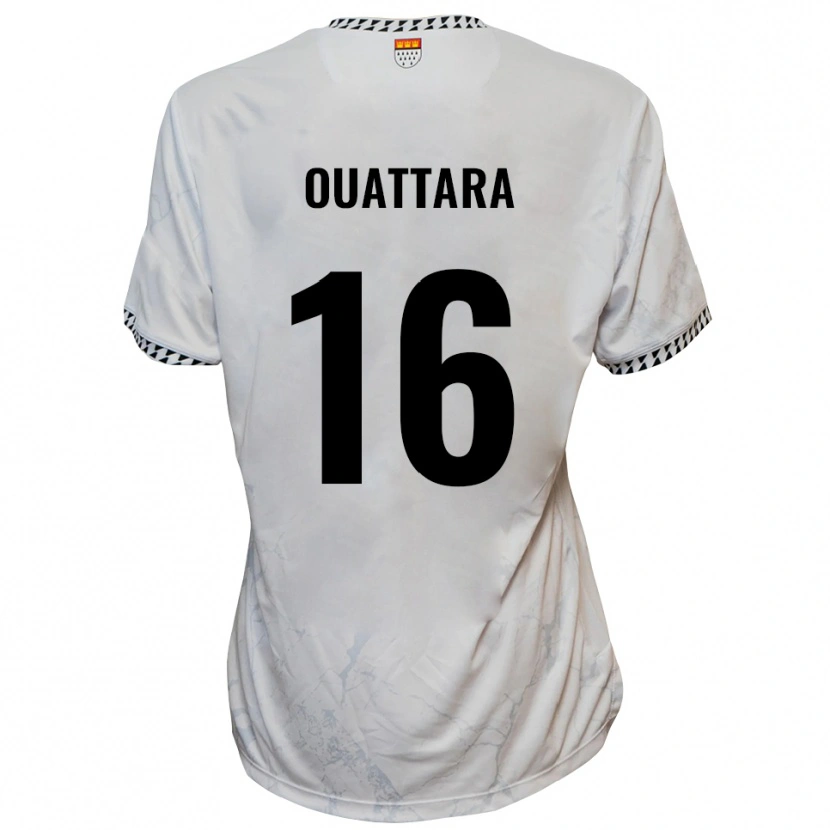 Danxen Kinderen Kiyali Ouattara #16 Wit Zwart Uitshirt Uittenue 2025/26 T-Shirt