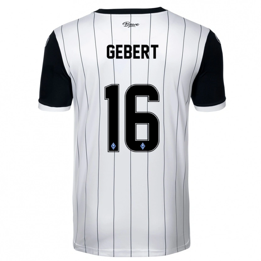 Danxen Kinderen Nevio Gebert #16 Wit Zwart Uitshirt Uittenue 2025/26 T-Shirt