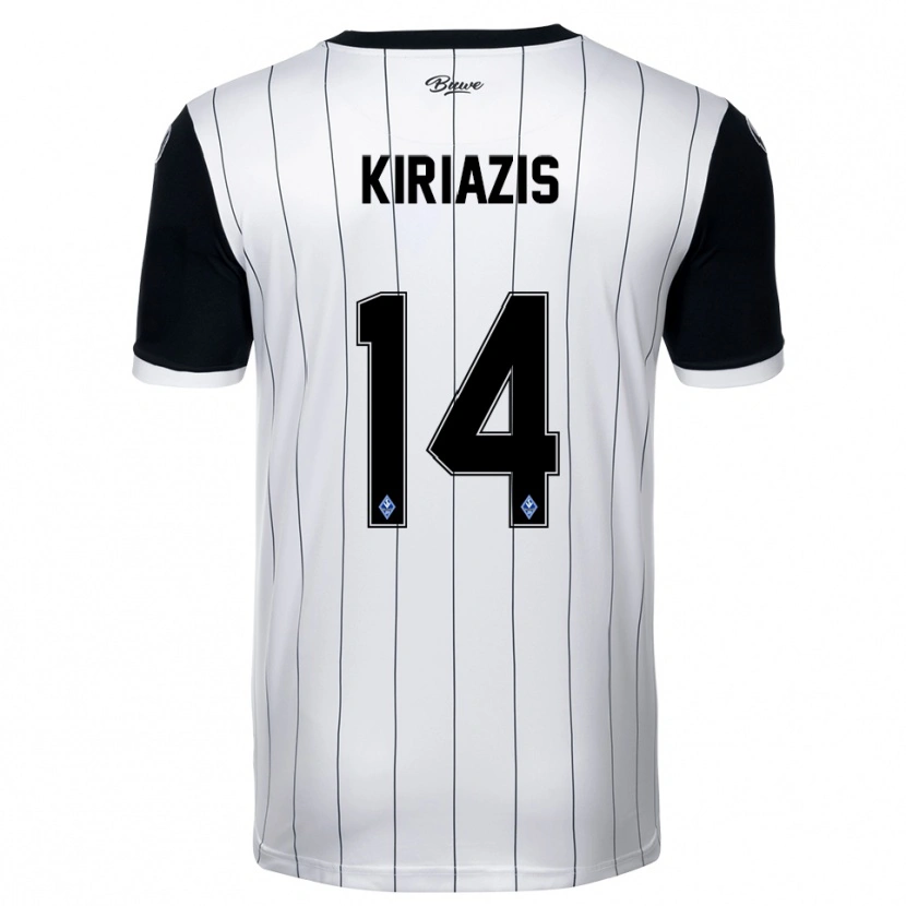 Danxen Kinderen Pavlos Kiriazis #14 Wit Zwart Uitshirt Uittenue 2025/26 T-Shirt