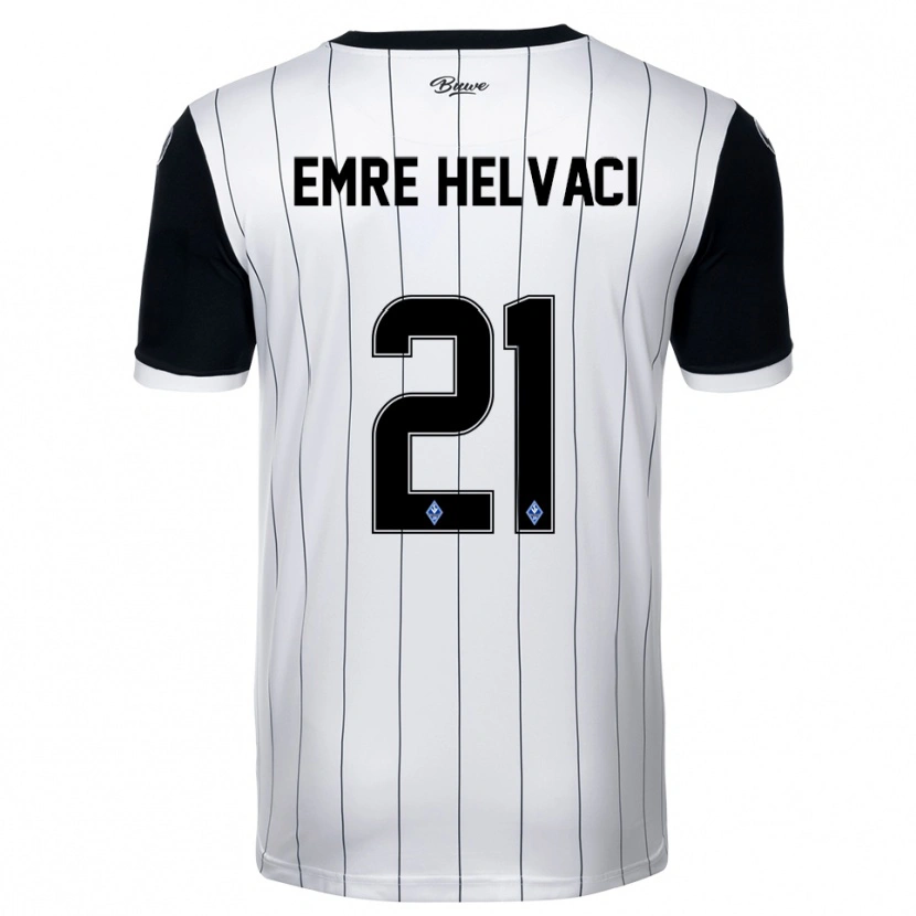 Danxen Kinderen Faruk Emre Helvaci #21 Wit Zwart Uitshirt Uittenue 2025/26 T-Shirt