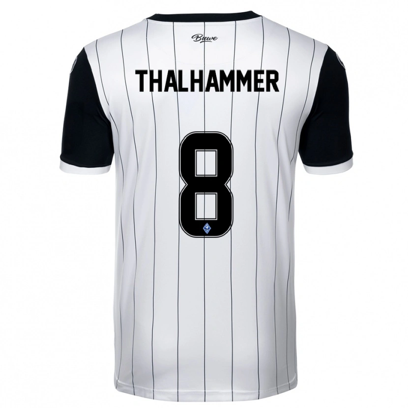 Danxen Kinderen Maximilian Thalhammer #8 Wit Zwart Uitshirt Uittenue 2025/26 T-Shirt