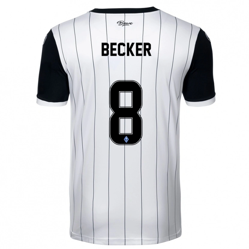 Danxen Kinderen Finn Becker #8 Wit Zwart Uitshirt Uittenue 2025/26 T-Shirt
