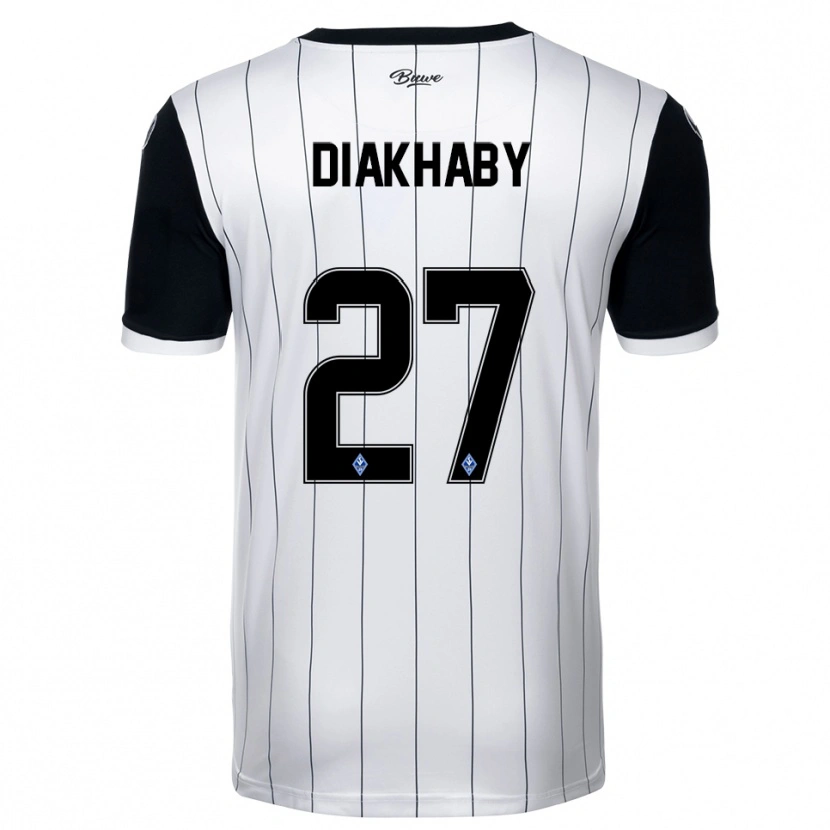 Danxen Kinderen Adama Diakhaby #27 Wit Zwart Uitshirt Uittenue 2025/26 T-Shirt