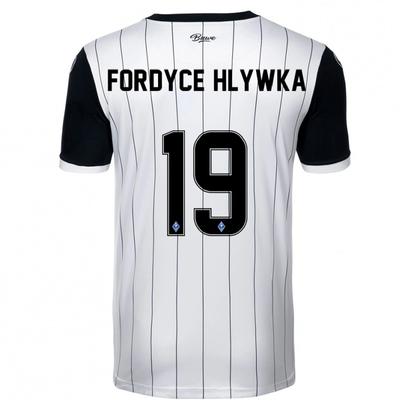 Danxen Kinderen Roen Fordyce Hlywka #19 Wit Zwart Uitshirt Uittenue 2025/26 T-Shirt