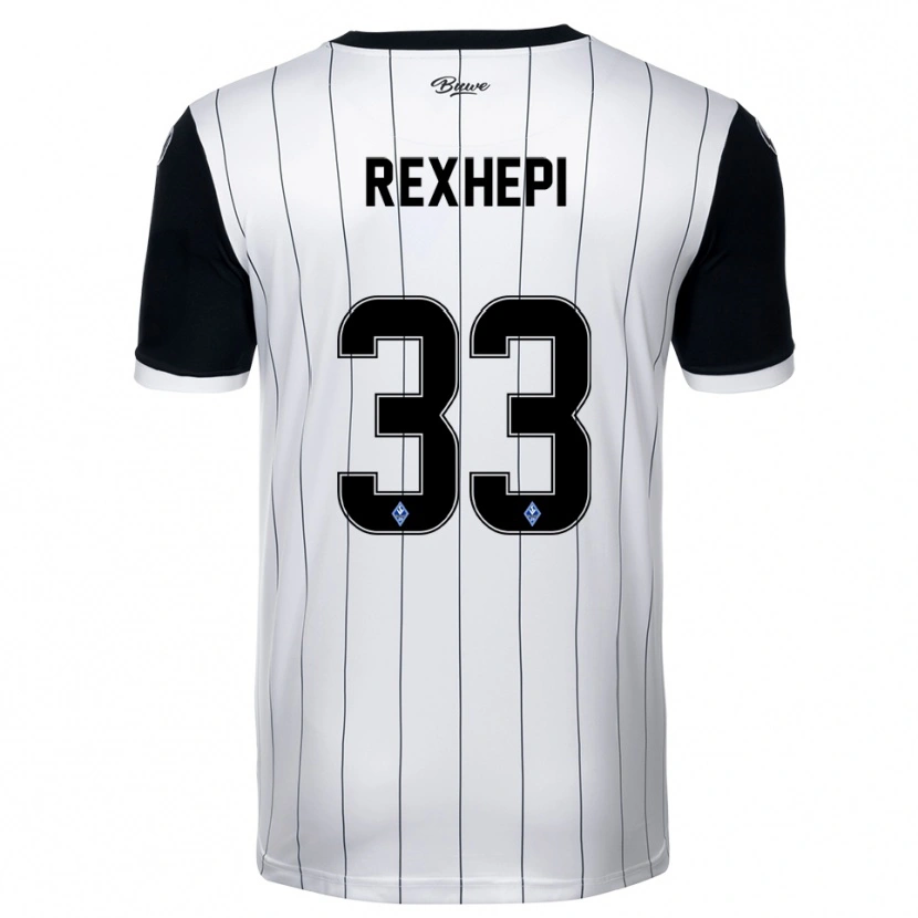 Danxen Kinderen Arlind Rexhepi #33 Wit Zwart Uitshirt Uittenue 2025/26 T-Shirt