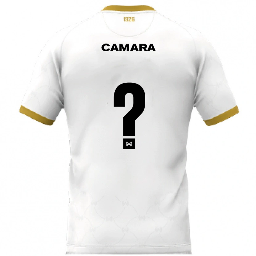 Danxen Kinderen Yaya Camara #0 Wit Goud Uitshirt Uittenue 2025/26 T-Shirt
