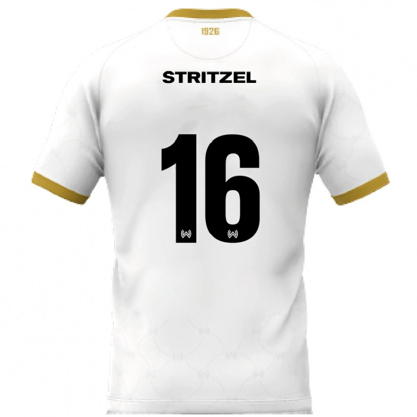 Danxen Kinderen Florian Stritzel #16 Wit Goud Uitshirt Uittenue 2025/26 T-Shirt